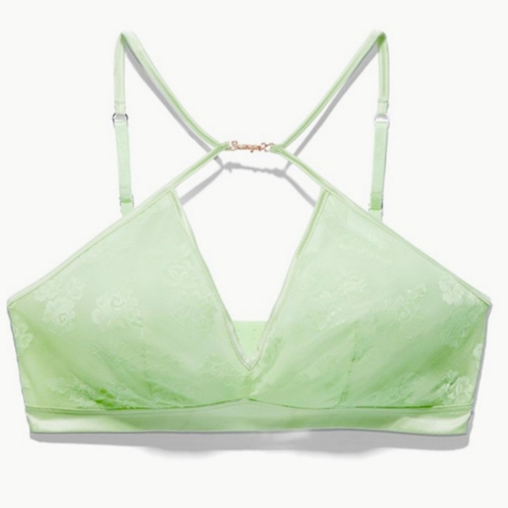 NWT Savage Fenty Strap Up Lace Bra (Mint green)